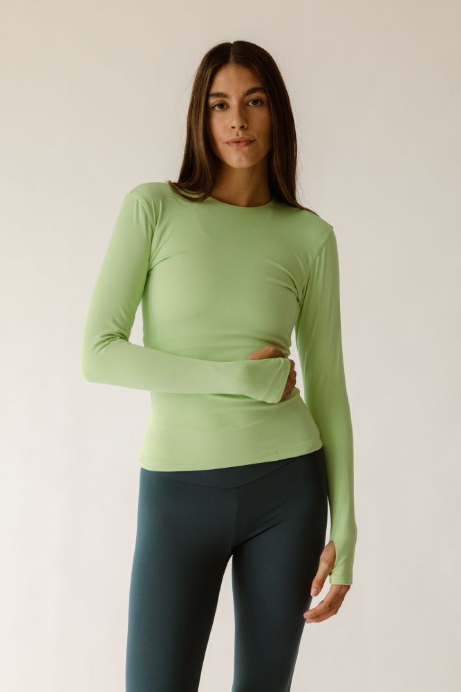 camiseta mujer manga larga weve aloe long sleeve top verde