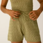 Pantalón corto de punto mujer, algodón orgánico