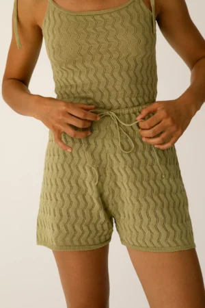 Pantalón corto de punto mujer, algodón orgánico