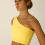 Sujetador deporte mujer sujeción ligera, asimétrico, one-shoulder